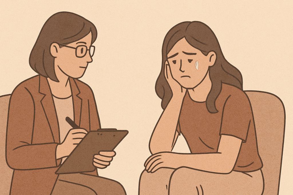 カウンセリングを受けている女性